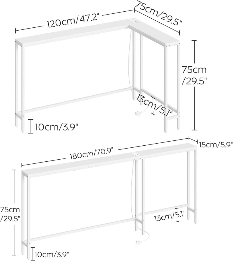 Slim Console Table Narrow Sofa