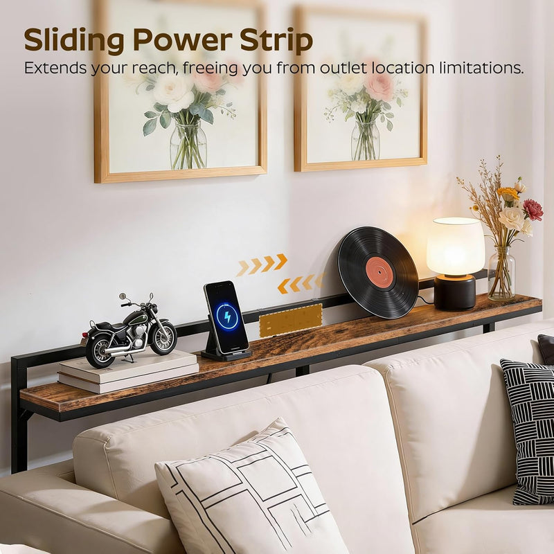Slim Console Table with Adjustable Height