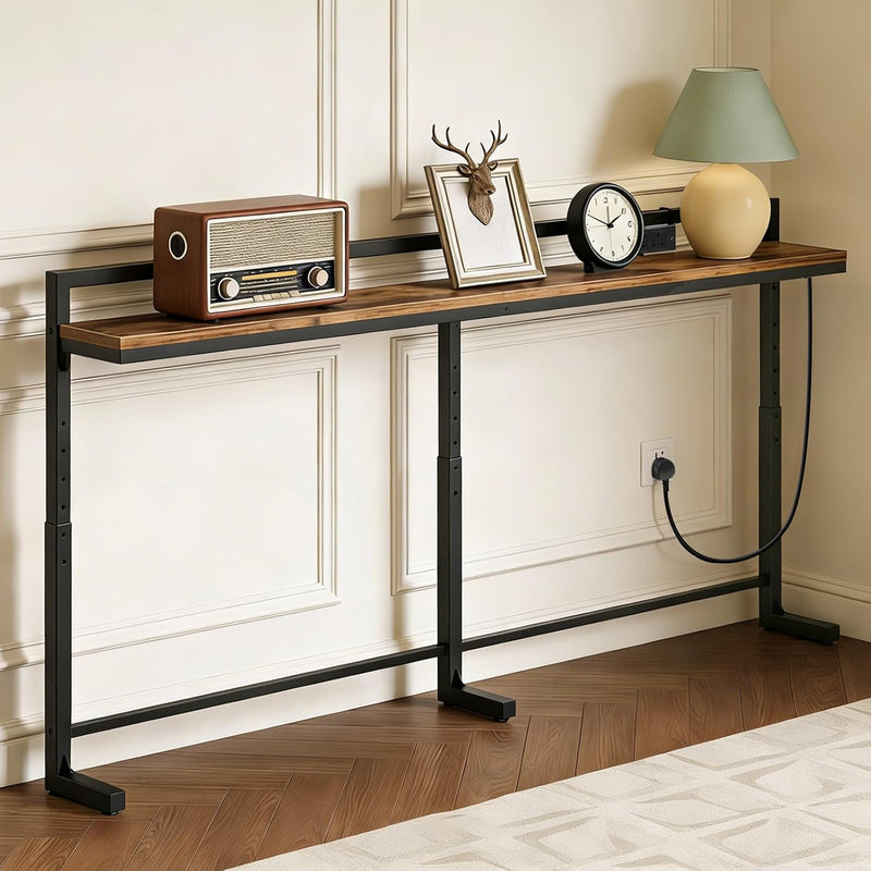 Slim Console Table with Adjustable Height
