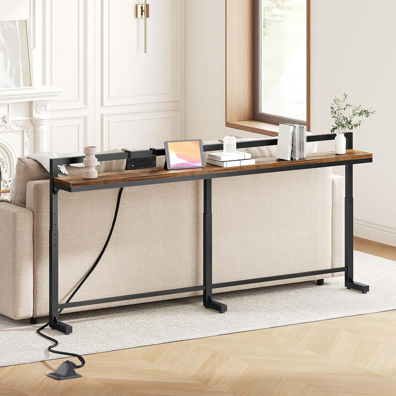 Slim Console Table with Adjustable Height