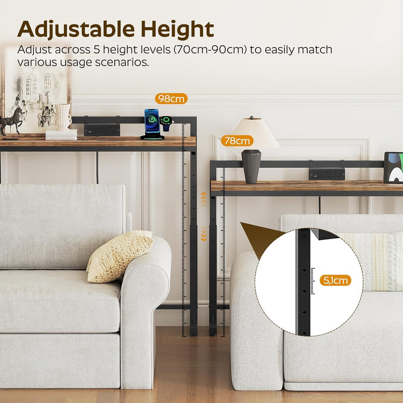 Slim Console Table with Adjustable Height