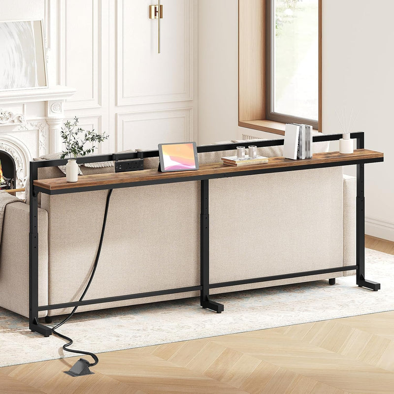 Slim Console Table with Adjustable Height