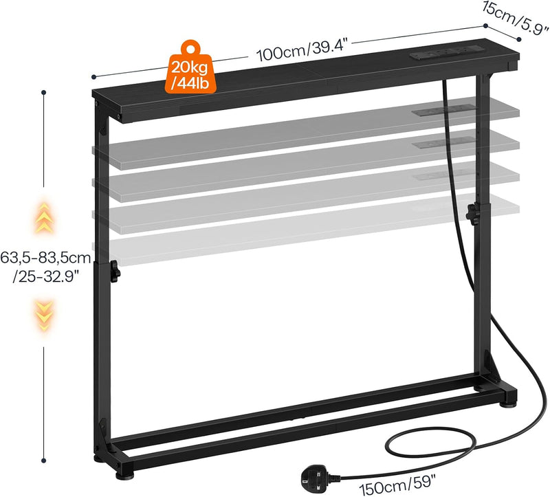 Slim Console Table with Adjustable Height Behind Sofe (Set of 2)