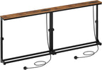 Slim Console Table with Adjustable Height Behind Sofe (Set of 2)
