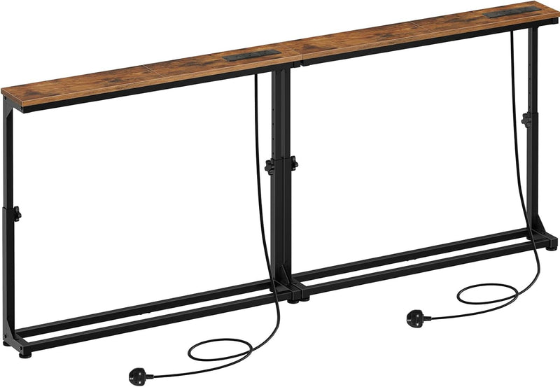 Slim Console Table with Adjustable Height Behind Sofe (Set of 2)