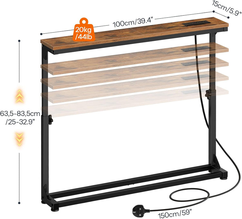Slim Console Table with Adjustable Height Behind Sofe (Set of 2)