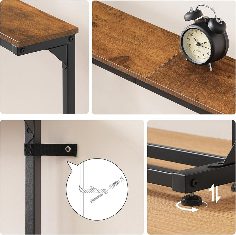 Slim Console Table with Adjustable Height Behind Sofe (Set of 2)