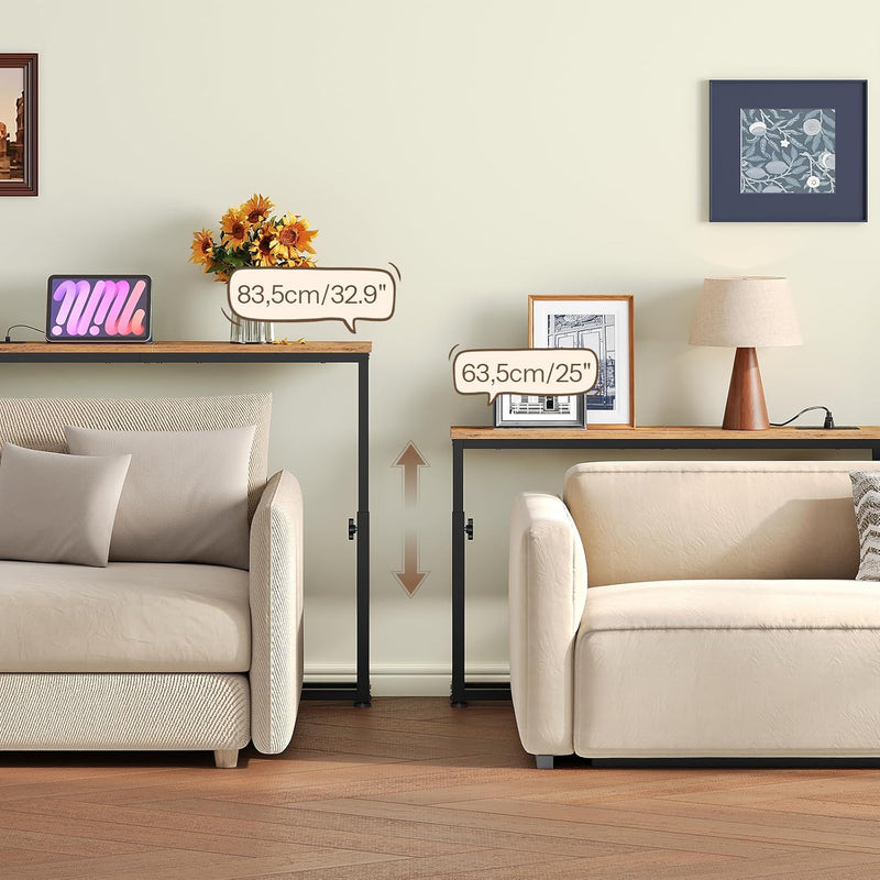 Slim Console Table with Adjustable Height Behind Sofe (Set of 2)