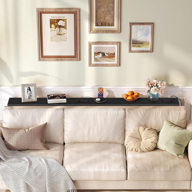 Slim Console Table with Adjustable Height Behind Sofe (Set of 2)