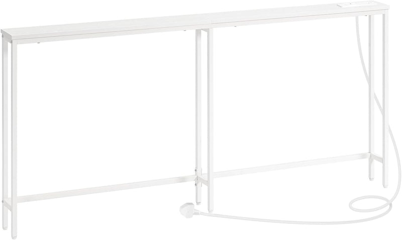 Slim Console Table with Charging Station