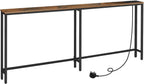Slim Console Table with Charging Station