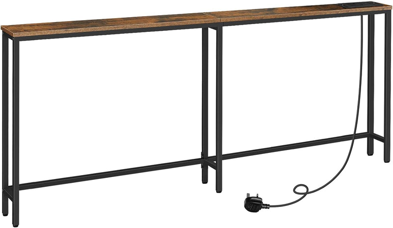 Slim Console Table with Charging Station