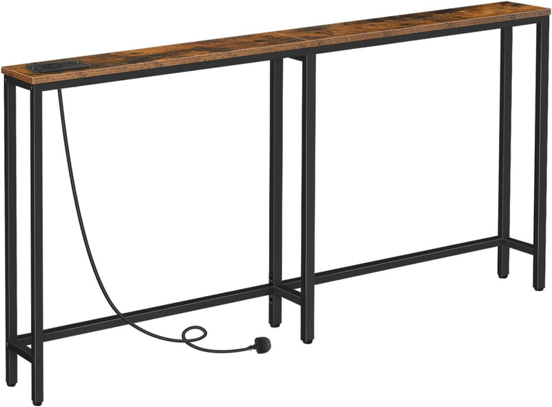 Slim Console Table with Charging Station