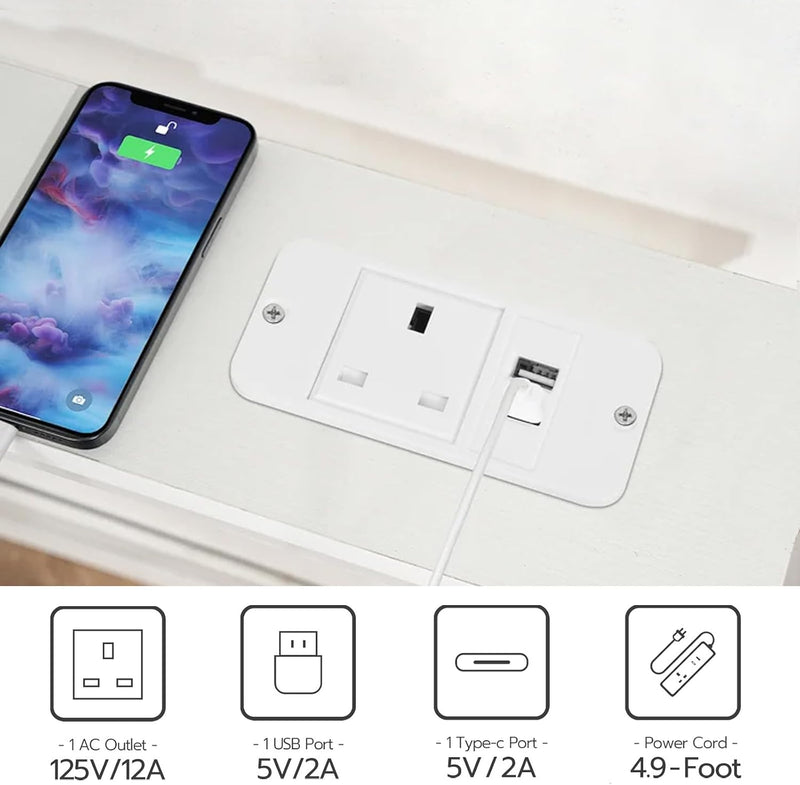 Slim Console Table with Charging Station