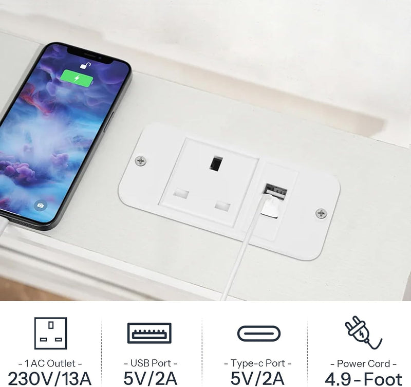 Slim Console Table with Charging Station
