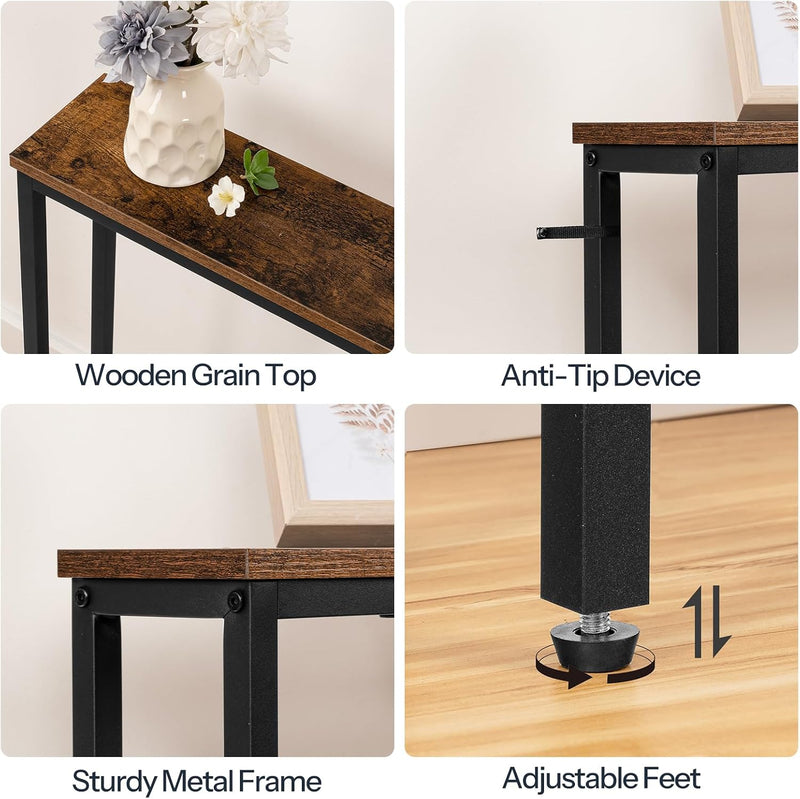 Slim Console Table with Charging Station