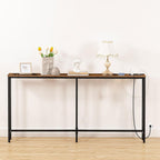 Slim Console Table with Charging Station