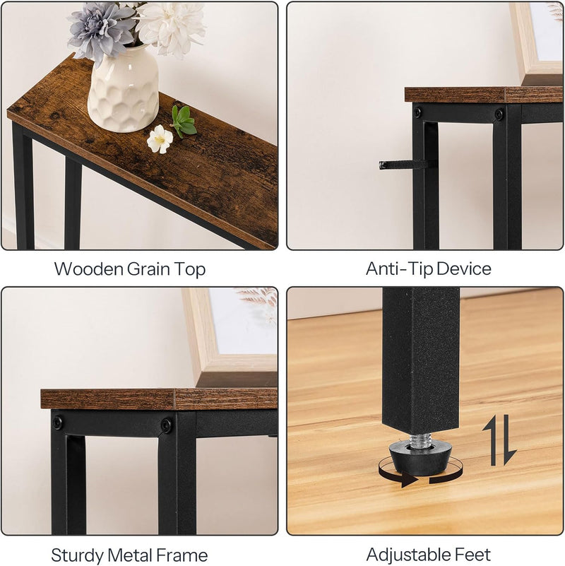 Slim Console Table with Charging Station