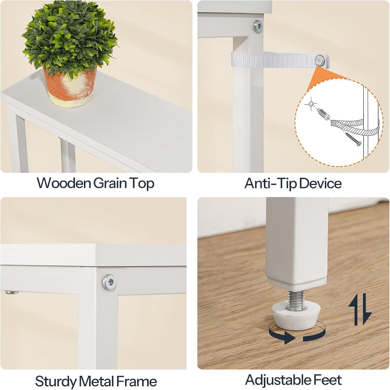 Slim Console Table with Charging Station