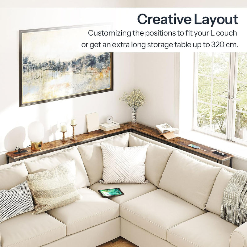 Slim Console Table with Charging Station