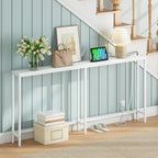 Slim Console Table with Charging Station