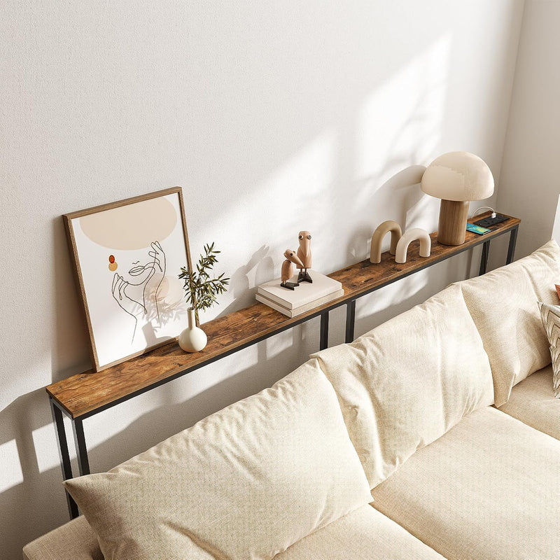 Slim Console Table with Charging Station
