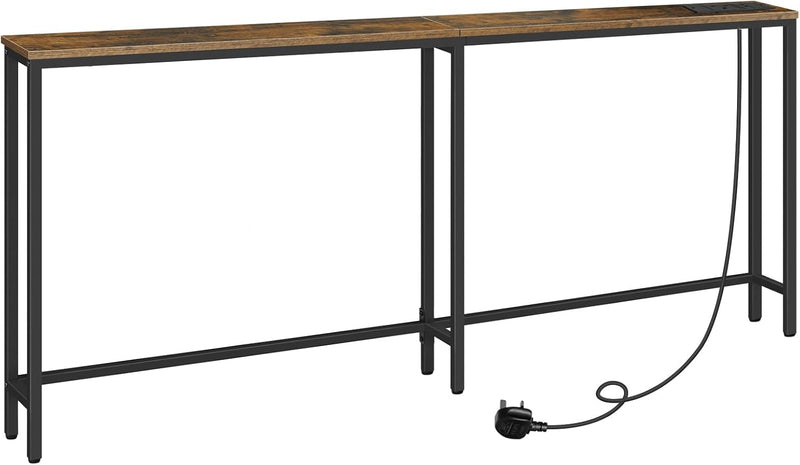Slim Console Table with Charging Station