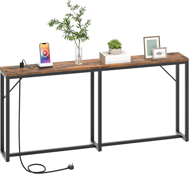 Slim Console Table with Charging Station 180CM