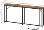 Slim Console Table with Charging Station 180CM
