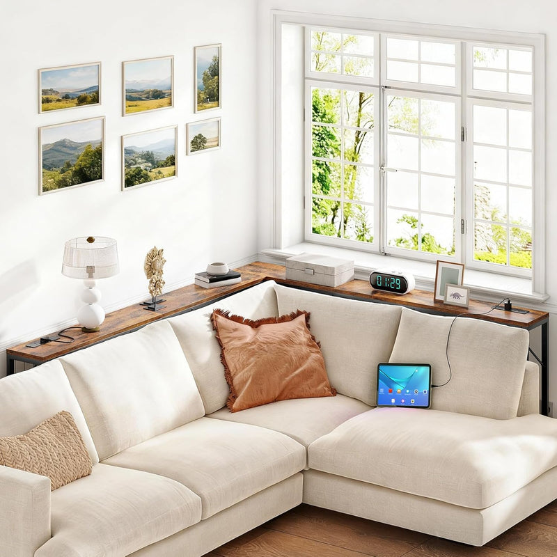 Slim Console Table with Charging Station 180CM