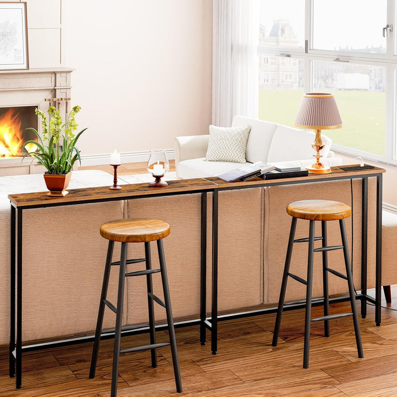 Slim Console Table with Charging Station