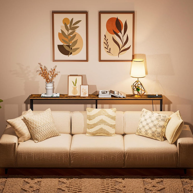 Slim Console Table with Charging Station