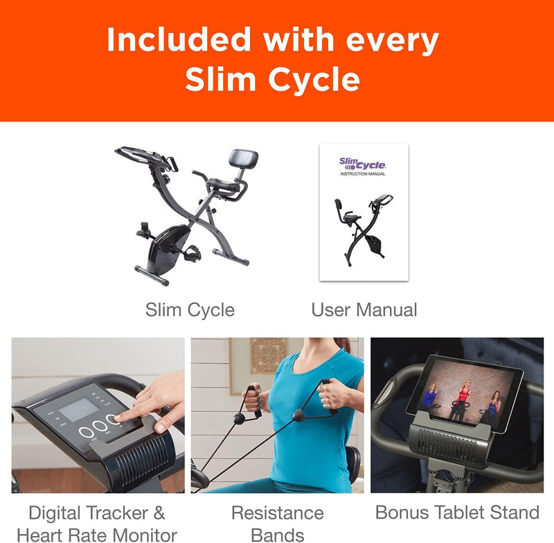 Slim Cycle 2-In-1 Stationary Flat Fold Exercise Bike