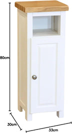 Slim Display Cabinet Snow Painted Storage Unit