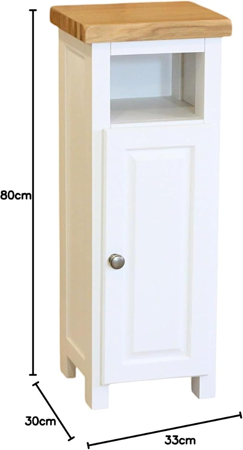 Slim Display Cabinet Snow Painted Storage Unit