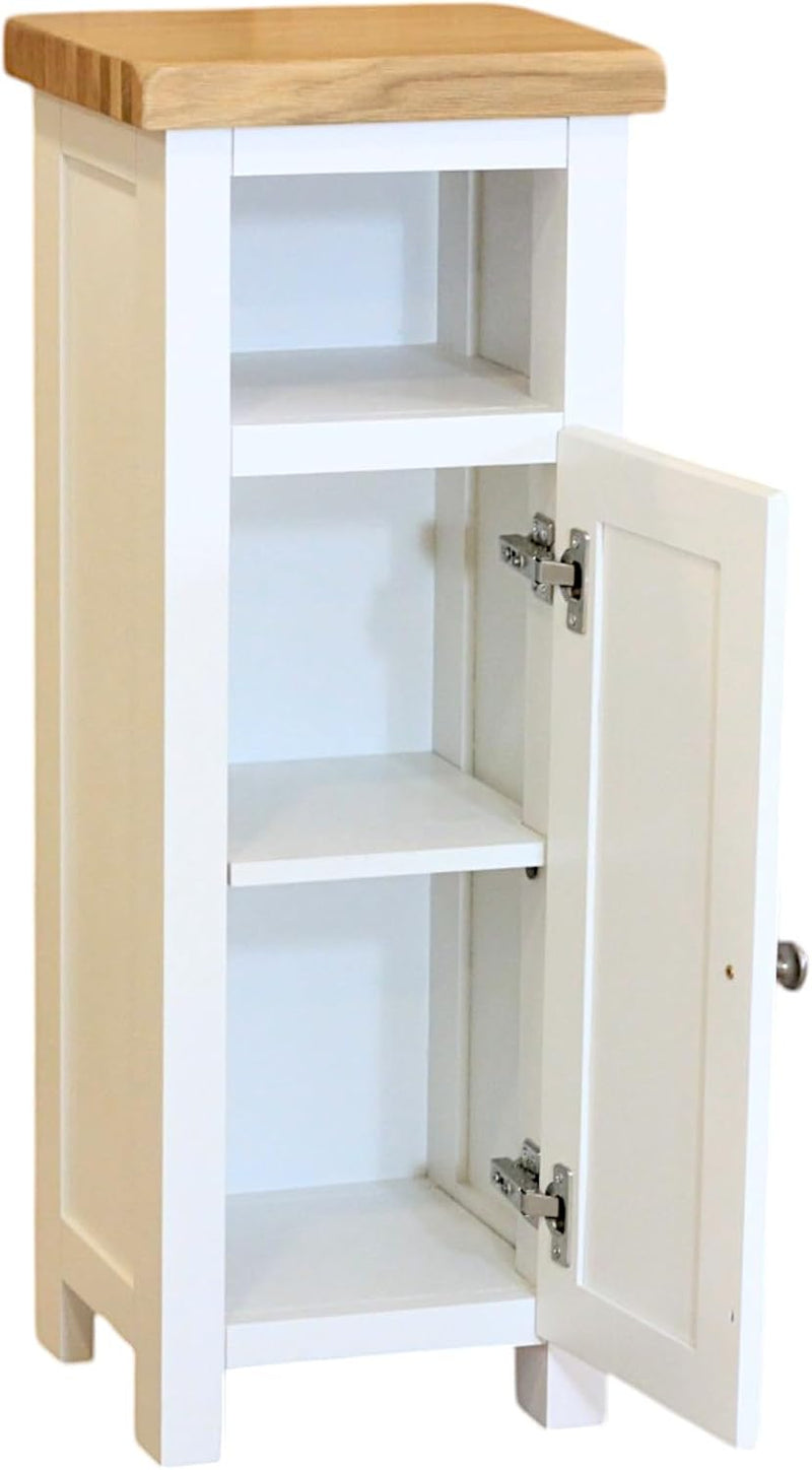 Slim Display Cabinet Snow Painted Storage Unit