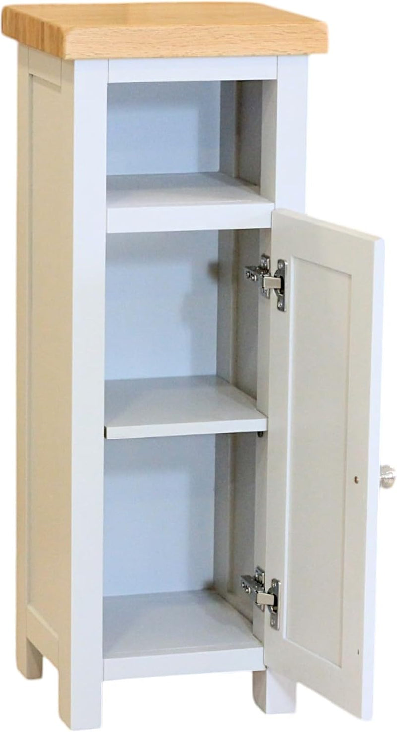 Slim Display Cabinet Snow Painted Storage Unit