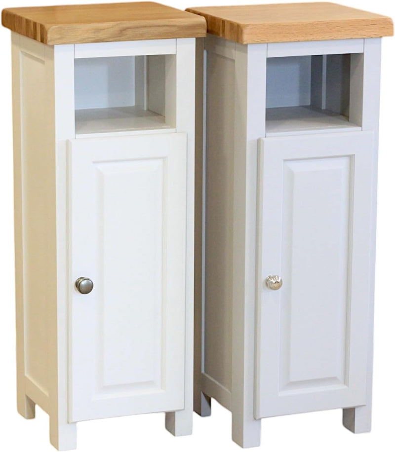 Slim Display Cabinet Snow Painted Storage Unit