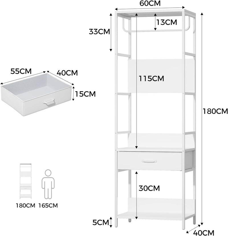 Slim Hall Tree Entryway Coat Rack Bench Drawer