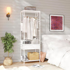 Slim Hall Tree Entryway Coat Rack Bench Drawer