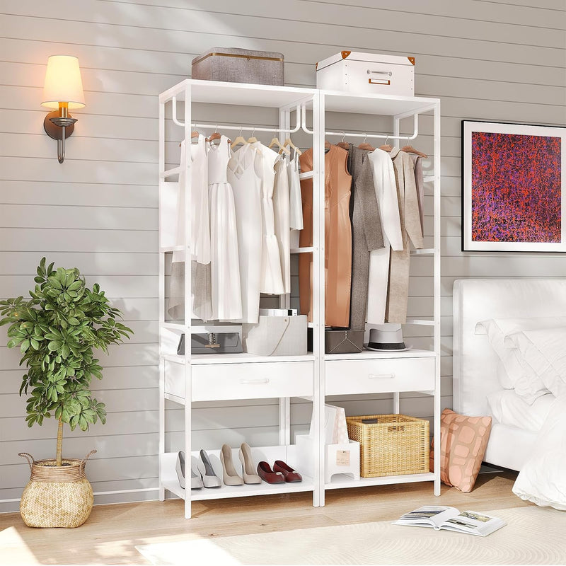 Slim Hall Tree Entryway Coat Rack Bench Drawer