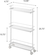 Slim Kitchen Storage Cart Steel Minimalist