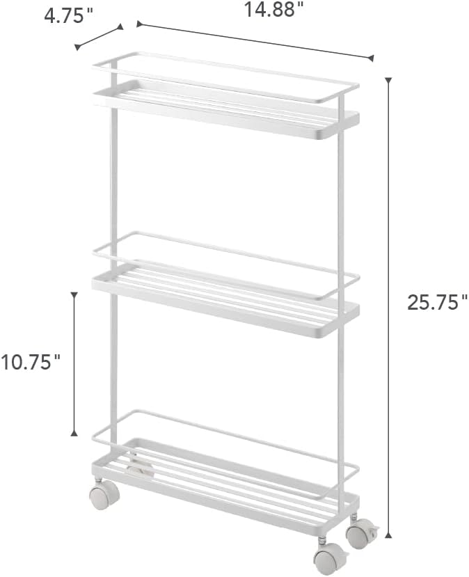 Slim Kitchen Storage Cart Steel Minimalist