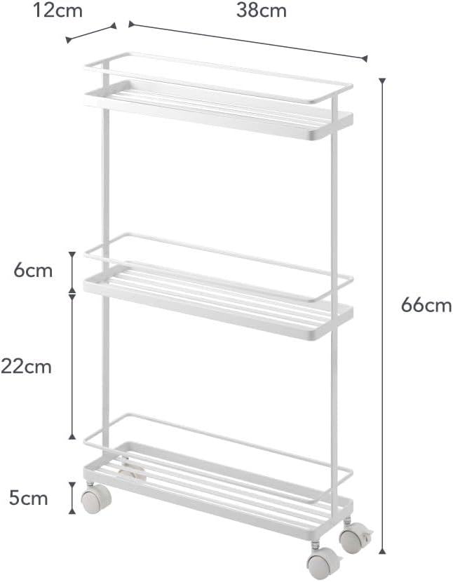 Slim Kitchen Storage Cart Steel Minimalist