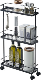 Slim Kitchen Storage Cart Steel Minimalist
