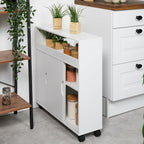 Slim Rolling Cabinet 3 Compartments 2 Shelves 71x70x20