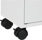 Slim Rolling Cabinet 3 Compartments 2 Shelves 71x70x20