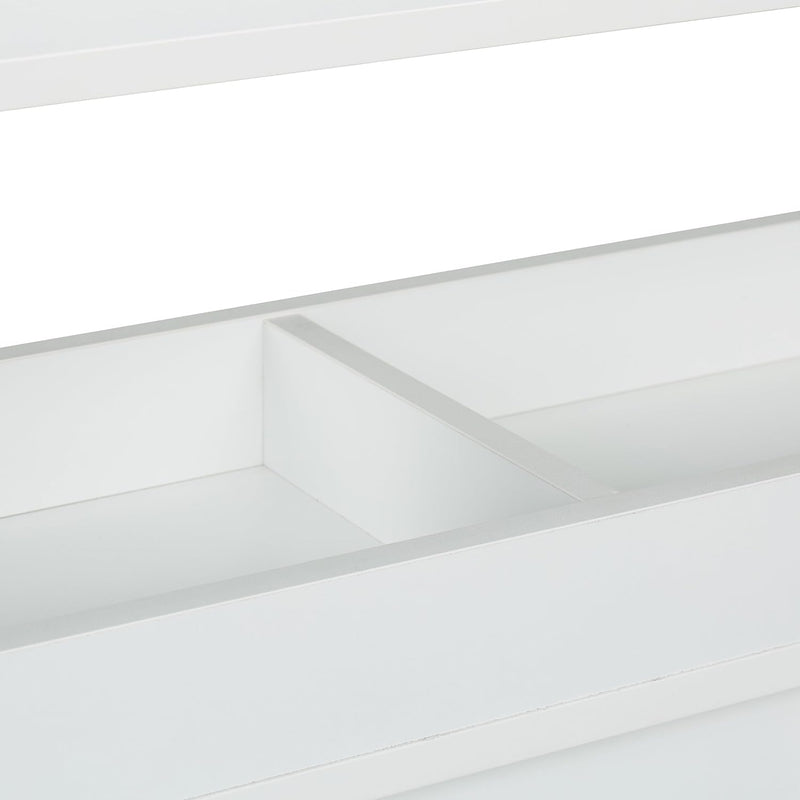 Slim Rolling Cabinet 3 Compartments 2 Shelves 71x70x20