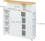Slim Rolling Cart Toilet Brush Holder 79x17x75CM