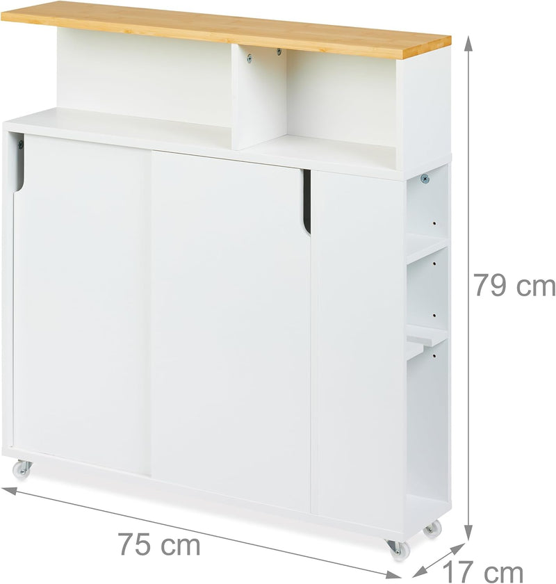 Slim Rolling Cart Toilet Brush Holder 79x17x75CM